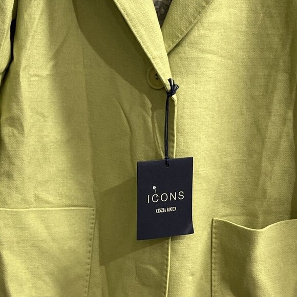 Cinzia Rocca Icons Coat Womens 40 US 4 Green‎ Wool Blend Quiet Luxury Lagenlook - Picture 3 of 6